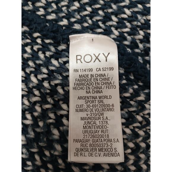 Roxy Peaceful Steph Cardigan Girls Big Sz XL Blue White Tribal Aztec Women XS/S - Picture 14 of 16